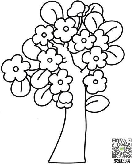 桃树的简笔画图片 桃树儿童绘画作品图集