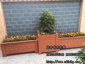 花盆容器价格 绵阳水泥仿木花箱 道路花箱隔离带 仿木垃圾桶批发价格 成都市