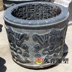 石雕鱼缸石头鱼缸花盆庭院装饰手工雕刻仿古花盆